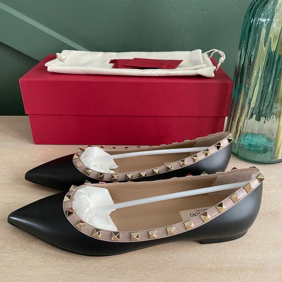 ❌SOLD❌Valentino Garavani Rockstud Ballet Flats Black - Picture 8 of 11
